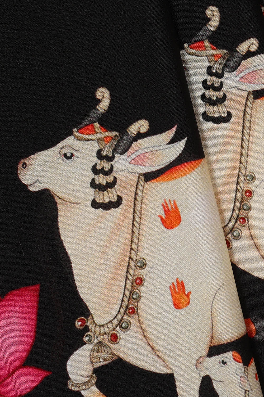 Image of Printed Binny Crepe Black Saree